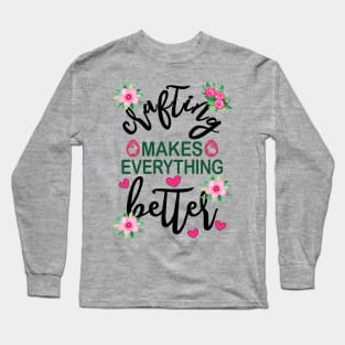 Crafting Makes Everything Better Easter Floral Long Sleeve T-Shirt